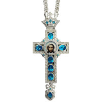 Clergyman's cross in brass in silver plated with chain Clergyman's cross in brass in silver plated with chain
