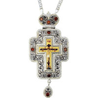 Mosazný postříbřený kříž s řetízkem Mosazný postříbřený kříž s řetízkem