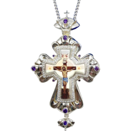 Cross for the priest silver-plated brass with chain 