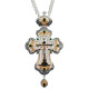 Brass cross with fragmentary gilding and chain