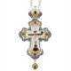 Brass cross with fragmentary gilding and chain
