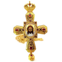 Cross for the priest brass in gilt 