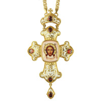 Kříž pro kněze mosaz ve zlacení s řetízkem 