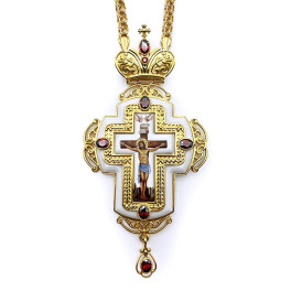 Brass cross in gilding with chain