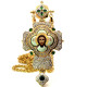 Cross for the priest brass in gilt with stones and chain 