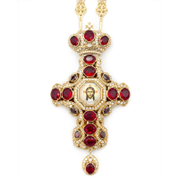Cross for priest made of brass in gilt with chain Cross for priest made of brass in gilt with chain