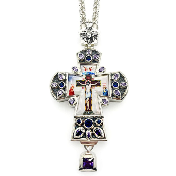 Brass cross in silver plating 