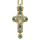 Kříž pro kněze z mosazi ve zlaceném provedení se šperkem a řetízkem