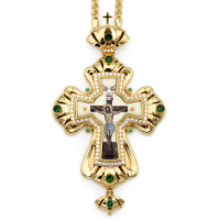 Cross for priest made of brass in gilt with chain