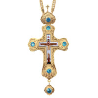 Pectoral cross of brass in gilding with chain Pectoral cross of brass in gilding with chain