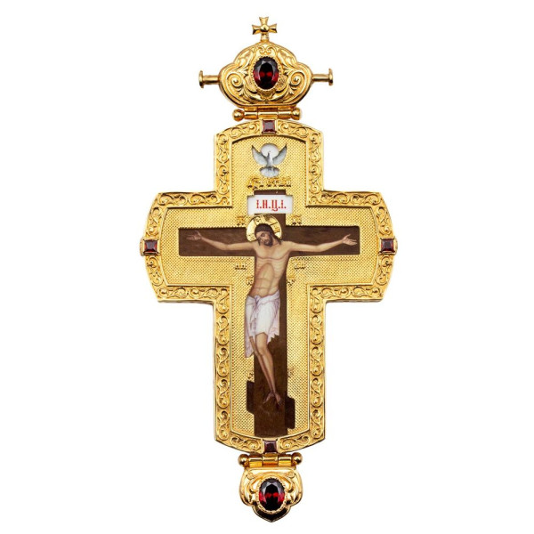Cross for a priest made of gilded brass