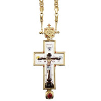 Pectoral cross for priest brass in gilding with chain