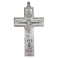 Cross for priest made of brass in silver plating