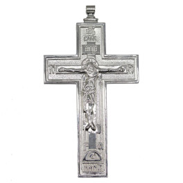 Cross for priest made of brass in silver plating