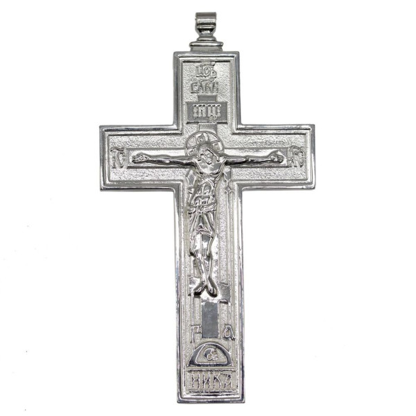 Cross for priest made of brass in silver plating