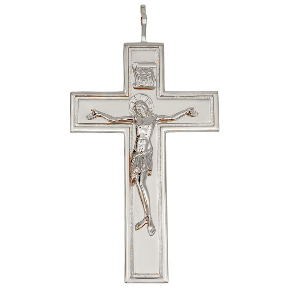 Cross of an Archpriest made of brass with a silver-plated finish