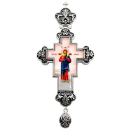 Kněžský kříž z postříbřené mosazi s černěním Kněžský kříž z postříbřené mosazi s černěním