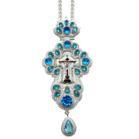 Cross for priest in brass in silver plating with chain Cross for priest in brass in silver plating with chain