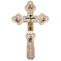 Brass altar cross with fragmentary gilding