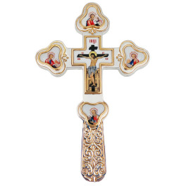 Brass altar cross with fragmentary gilding