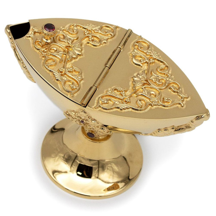 Incense burner with a spoon brass gilded