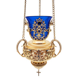 Brass hanging vigil lamp in gilt Brass hanging vigil lamp in gilt