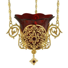 Brass hanging pendant vigil lamp 