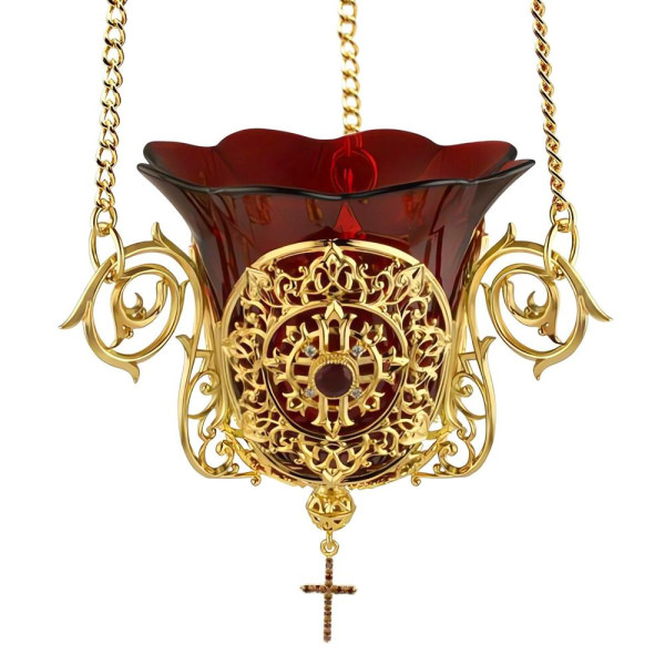 Brass hanging pendant vigil lamp 