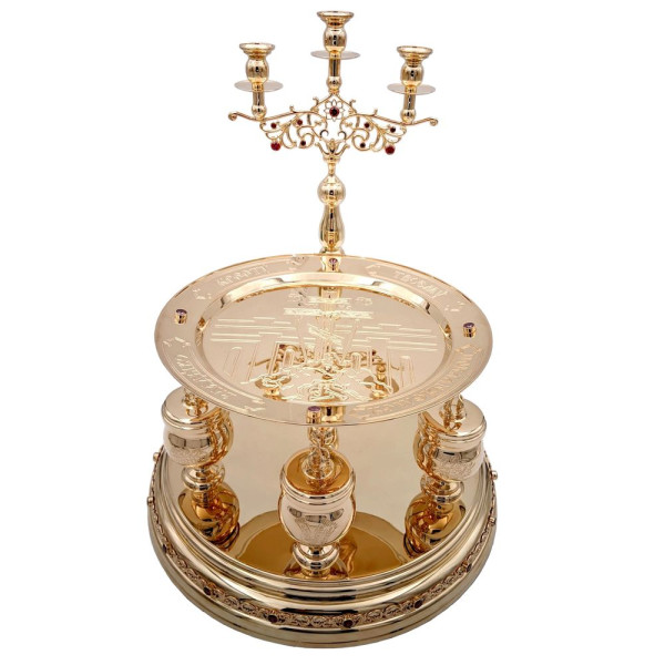 Lity dish All-Night dish made of brass in gilt