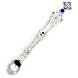 Spoon with “Festive” design made of brass with a silver-plated finish