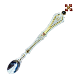 Spoon with “Festive” design made of brass with a silver-plated finish