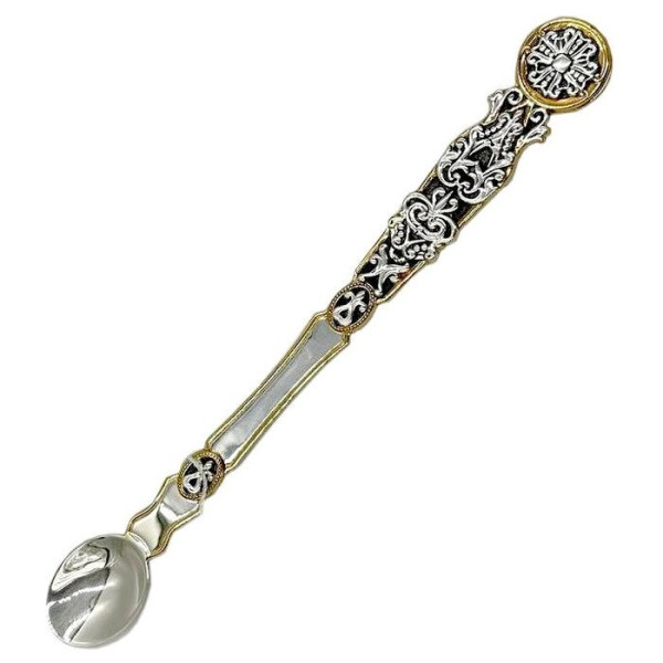 Communion spoon brass with fragmentary gilding