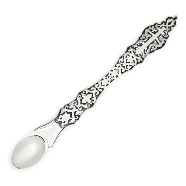 Plate made of brass in silver-plated and blackened