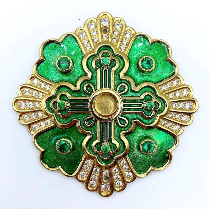 Gilded brass reliquary