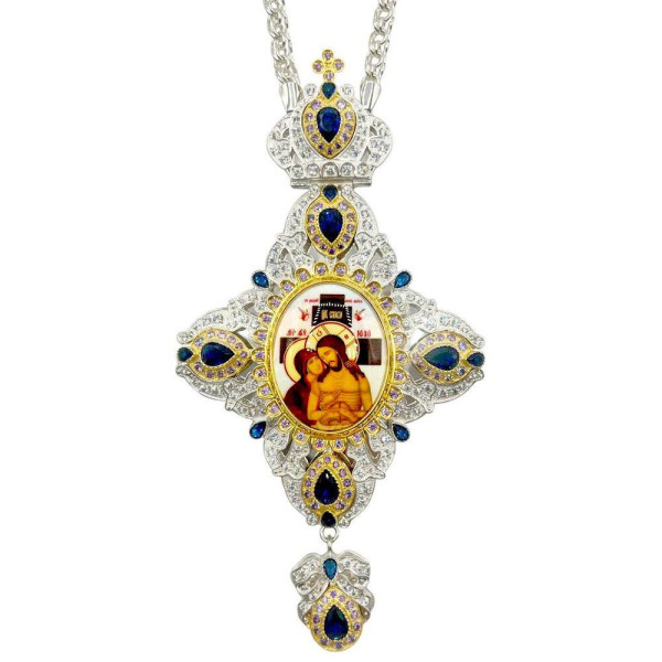 Orthodox Bishop Engolpioni made of brass in gilding with stones and chain