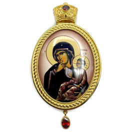 Biskupská Panagia z pozlacené mosazi Biskupská Panagia z pozlacené mosazi