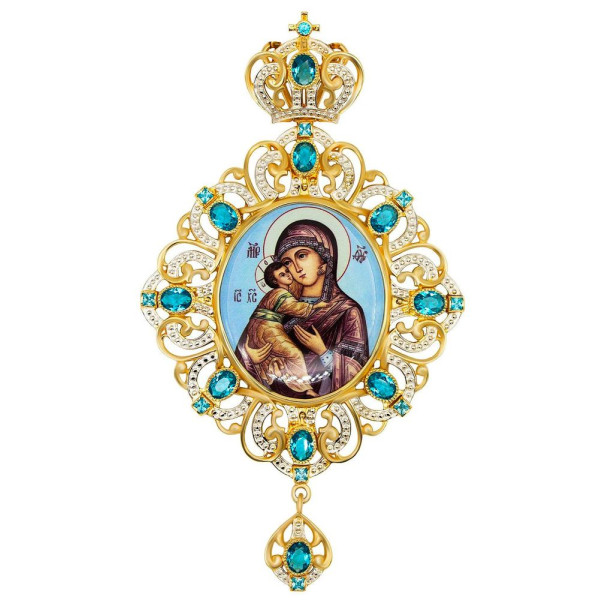 Bishop’s panagia made of gold-plated brass with silver plating