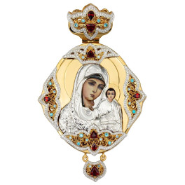 Biskupská panagia z pozlacené mosazi se stříbřením Biskupská panagia z pozlacené mosazi se stříbřením