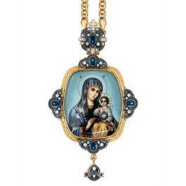 Archbishop Engolpion made of gilded brass with silver plating and a chain