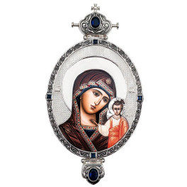 Bishop’s Panagia made of brass in silvery and blackened finish