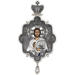 Bishop's Engolpion Panagia made of silver-plated brass with blackening Bishop's Engolpion Panagia made of silver-plated brass with blackening