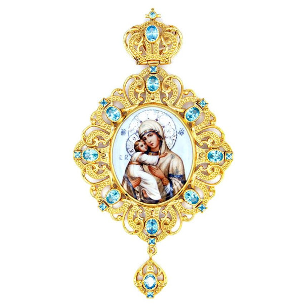 Brass panagia in gilt