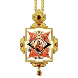 Engolpion panagiabrass in gilt with chain 