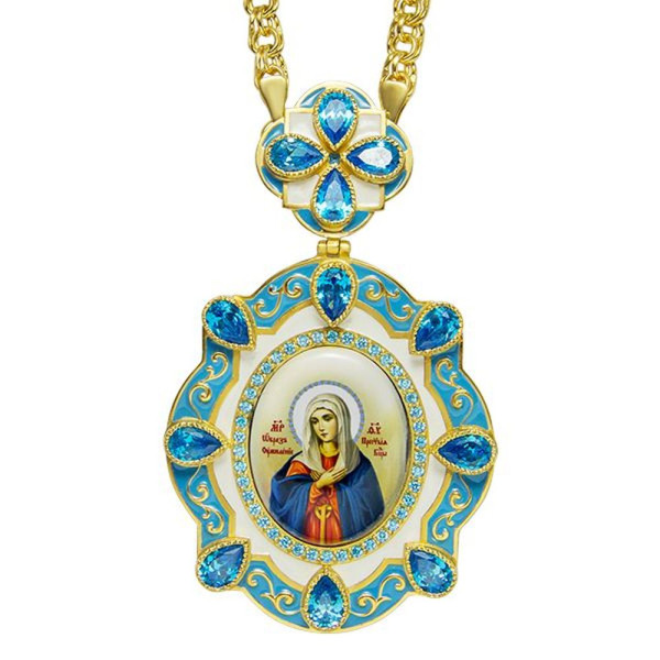 Orthodox Engolpion For Bishop made of gold-plated jewelry alloy