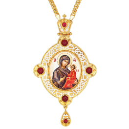 Archbishop Engolpion made of gilded brass with stones and a chain