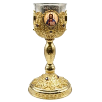 Chalice 0,5 l. in gilding with decal and inserts 