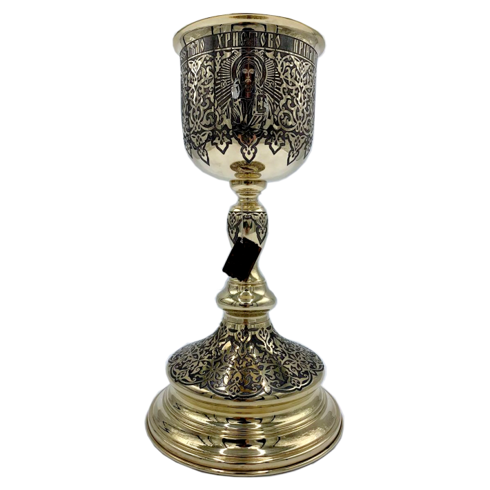 Chalice in gilding with rhodium-plating (small ornament) for 1.0 liter.