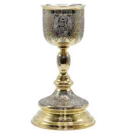 Chalice in gilding with rhodium-plating (small ornament) for 1.0 liter.