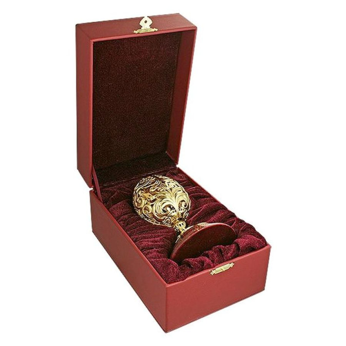 Easter egg made of brass gold-plated with decorations