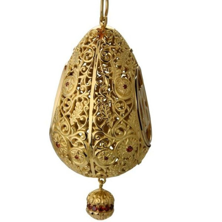 Christmas egg pendant made of gold-plated brass